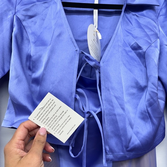 Purple Feathered Two-Piece Set sz Large - Picture 8 of 14